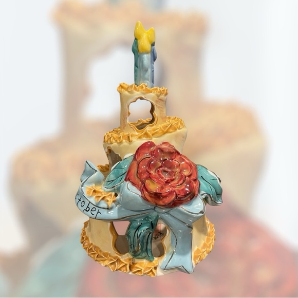 October Happy Birthday Cake Party Tea Light 2011 Heather Goldminc - Picture 1 of 6